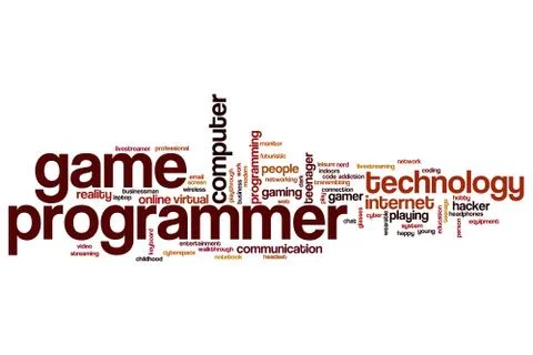 Game programmer word cloud Stock-Illustration