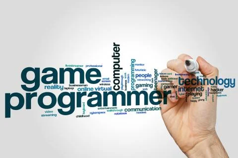 Game programmer word cloud Stock-Illustration