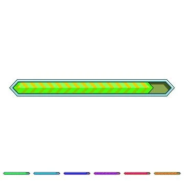 Game progress bar showing level completion indicator Ilustración de archivo