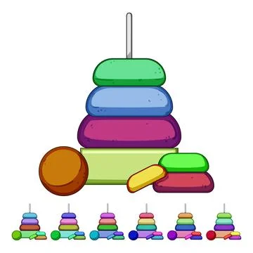 Game pyramid toy cartoon vector graphic Stock Illustration