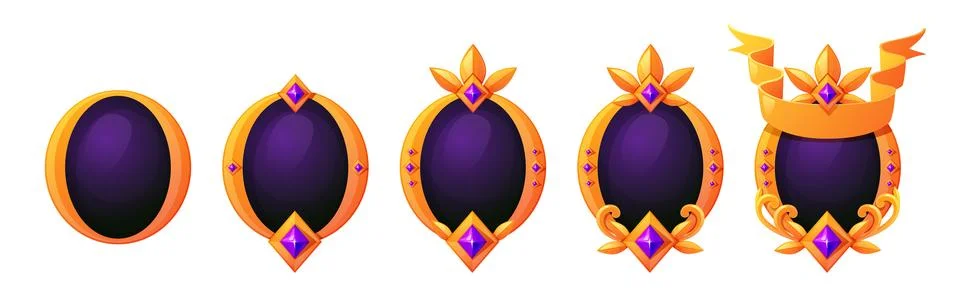 Game rank progression frames and badges Stock-Illustration