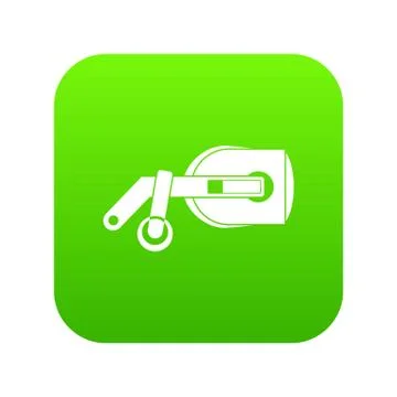 Game reality glasses icon digital green Stock Illustration
