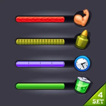 Game resource bar-set Stock Illustration