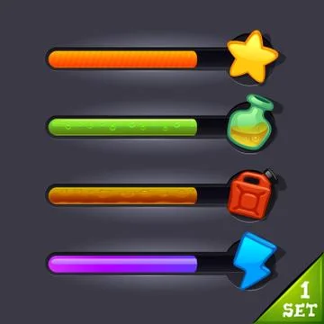 Game resource bar-set Stock Illustration