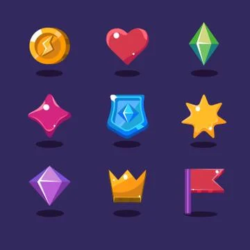 Game resources icons Ilustração Stock