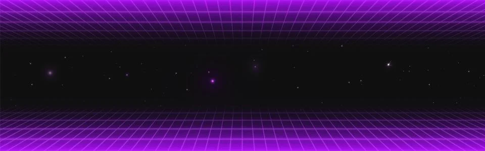Game retro grid background Stock Illustration