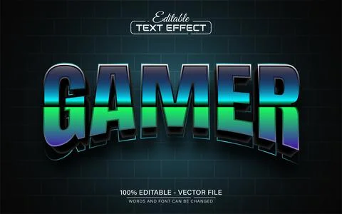 Game retro style text effect editable Stock Illustration