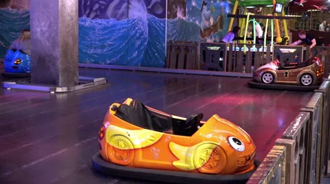 Game rides in the entertainment complex Stock Footage 43395849