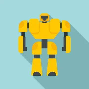 Game robot transformer icon, flat style Ilustración de archivo