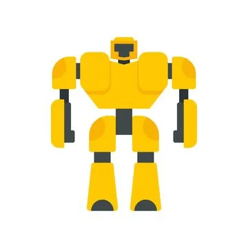 Game robot transformer icon flat isolated Ilustración de archivo