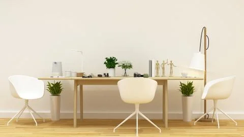 Game room or workspace clean design - 3D Rendering Stock Illustration