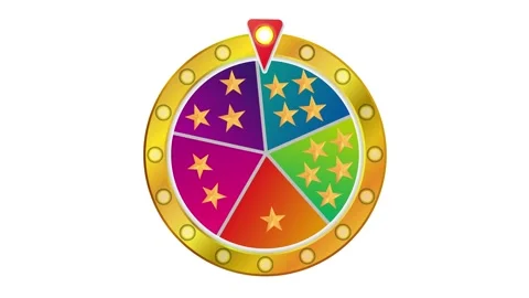 Game Roulette. Animation Of The Wheel Of Fortune Rotation. 1 to 5 stars reel set Stock Footage 277101798