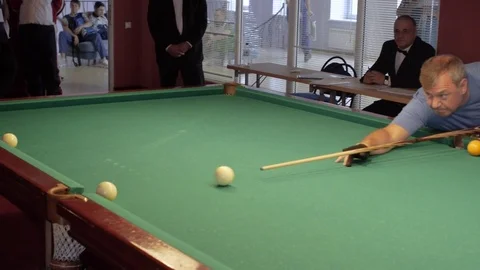 Game in Russian Billiards Stock Footage 76316338