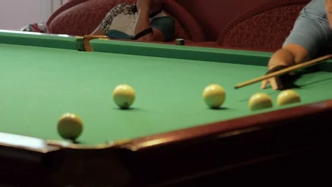 Game in Russian Billiards Stock Footage 76316340