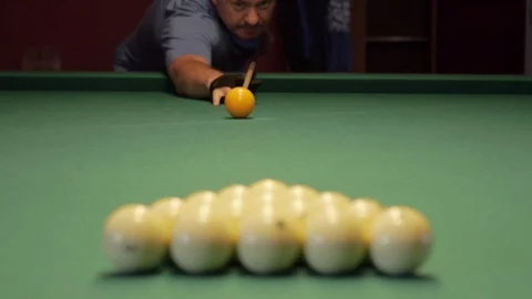 Game in Russian Billiards Stock Footage 76316351