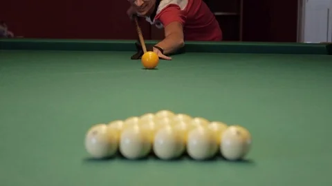 Game in Russian Billiards Stock Footage 76316354