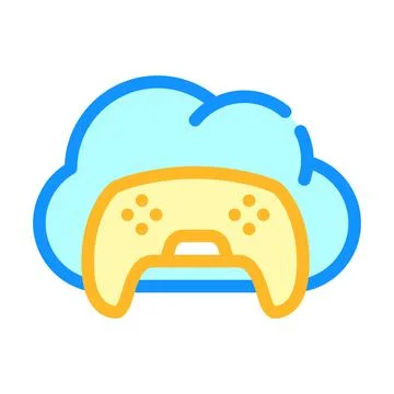 Game safe cloud color icon vector illustration 스톡 일러스트