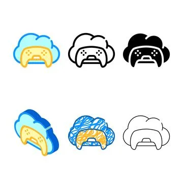 Game safe cloud color icon looks vector Stock Illustration