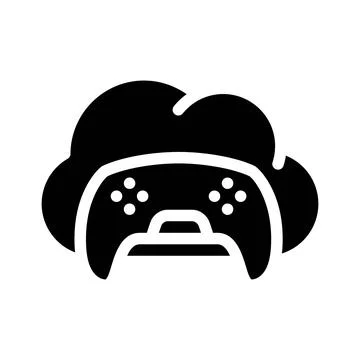 Game safe cloud glyph icon vector illustration Stock Illustration
