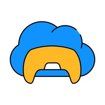 Game safe cloud icon color illustration Stock Illustration