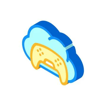 Game safe cloud isometric icon vector illustration 스톡 일러스트