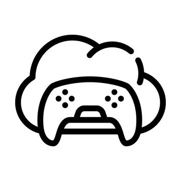 Game safe cloud line icon vector illustration 스톡 일러스트
