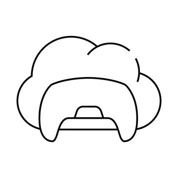 Game safe cloud line icon vector illustration Stock Illustration