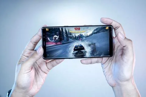 Game on Samsung Note 8 Stock Photos
