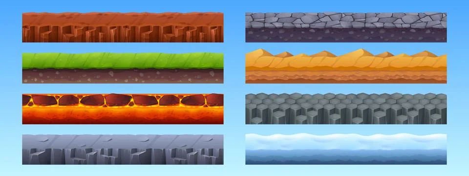 Game seamless ground texture layer cartoon vector イラスト素材