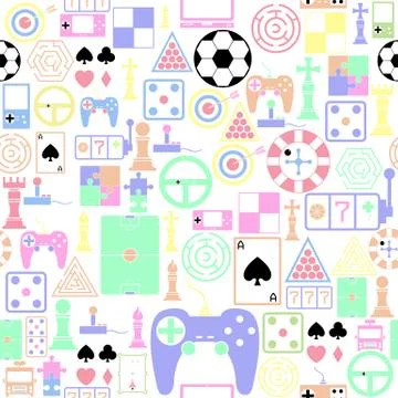 Game seamless pattern background icon. Stock Illustration