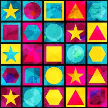 Game seamless pattern with grunge effect Illustrazione stock