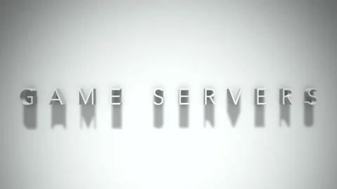 Game servers 3D title animation white text on a white background Stock Footage 299373764