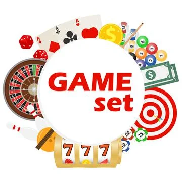 Game set. The concept of gambling. Playing for money. Stock Illustration