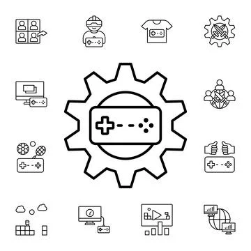 Game, setting, game controller flat vector icon in esport pack Stock Illustration