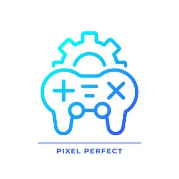Game settings pixel perfect gradient linear vector icon Stock Illustration