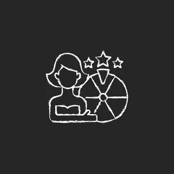 Game show chalk white icon on dark background イラスト素材