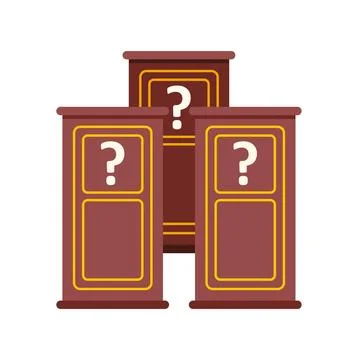 Game show podiums showing question mark choices Stock Illustration