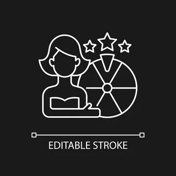 Game show white linear icon for dark theme イラスト素材