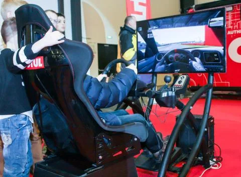 Game on the simulator. Stock Photos