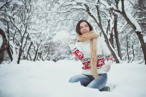 Game in snowballs Stock Photos