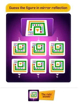 Game spatial thinking mirror reflection Stock Illustration