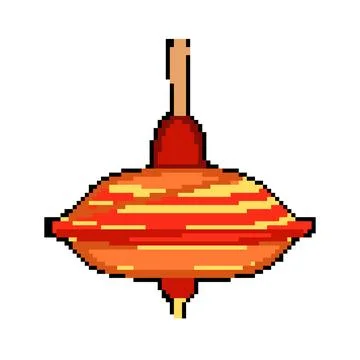 Game spinning top pixel art vector illustration Stock Illustration
