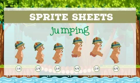 Game sprite actions - jumping イラスト素材