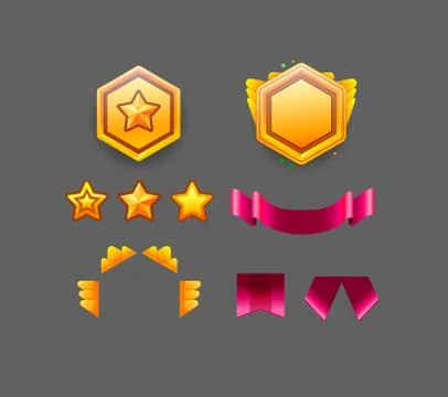 Game star vector constructor. Collection icon design for game, ui, banner 스톡 일러스트