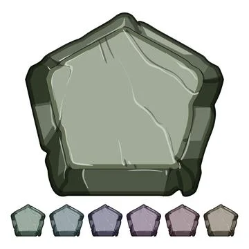 Game stone button cartoon vector graphic Stock Illustration