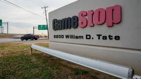 Game Stop Headquarters Sign Time Lapse Stock Footage