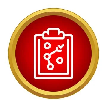 Game strategy planning icon on red background 스톡 일러스트