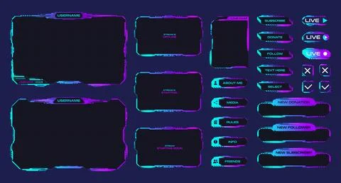 Game stream frames or panels Stock Illustration