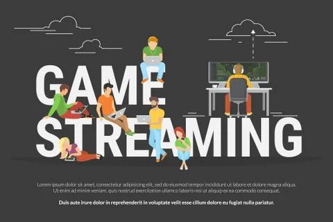 Game streaming concept illustration Stock Illustration