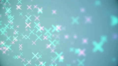 Game style motion background. Cross glowing neon particles. Stock Footage 112369444